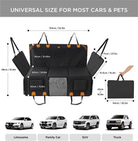 HKM-4611645 Dog Car Back Seat Cover with Waterproof, Non-Slip Design, 400 lbs Weight Capacity, 8-Layer Hard Bottom, Easy Installation and Cleaning