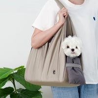 HKM-4612029 Breathable Apricot Cloth Pet Handbag for Outdoor Use, Portable and Versatile Design