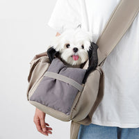 HKM-4612029 Breathable Apricot Cloth Pet Handbag for Outdoor Use, Portable and Versatile Design