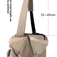 HKM-4612029 Breathable Apricot Cloth Pet Handbag for Outdoor Use, Portable and Versatile Design