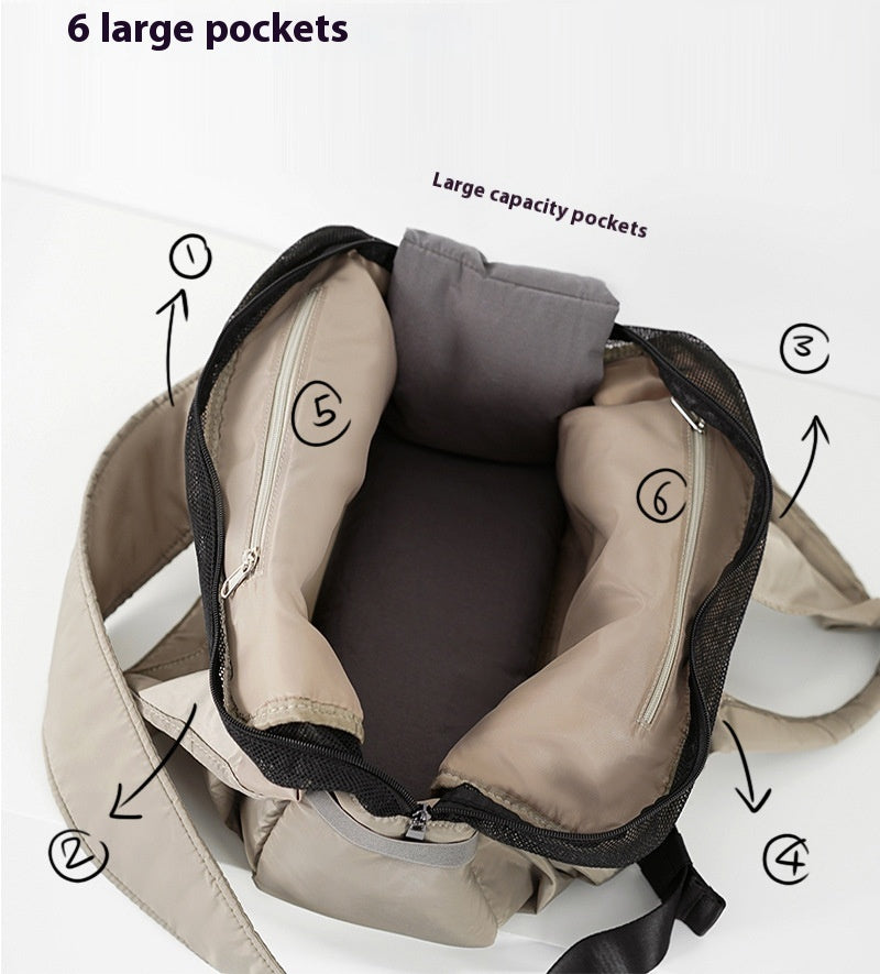 HKM-4612029 Breathable Apricot Cloth Pet Handbag for Outdoor Use, Portable and Versatile Design