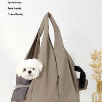 HKM-4612029 Breathable Apricot Cloth Pet Handbag for Outdoor Use, Portable and Versatile Design