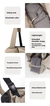 HKM-4612029 Breathable Apricot Cloth Pet Handbag for Outdoor Use, Portable and Versatile Design