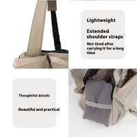 HKM-4612029 Breathable Apricot Cloth Pet Handbag for Outdoor Use, Portable and Versatile Design