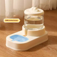 HKM-4613565 Automatic Cat Food and Water Dispenser with 4000ML Capacity in Cream Yellow