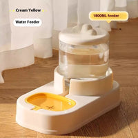 HKM-4613565 Automatic Cat Food and Water Dispenser with 4000ML Capacity in Cream Yellow