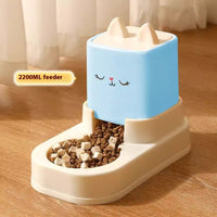 HKM-4613565 Automatic Cat Food and Water Dispenser with 4000ML Capacity in Cream Yellow
