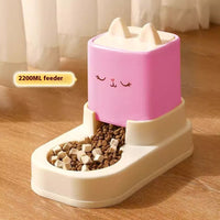 HKM-4613565 Automatic Cat Food and Water Dispenser with 4000ML Capacity in Cream Yellow