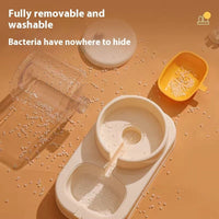 HKM-4613565 Automatic Cat Food and Water Dispenser with 4000ML Capacity in Cream Yellow
