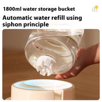 HKM-4613565 Automatic Cat Food and Water Dispenser with 4000ML Capacity in Cream Yellow