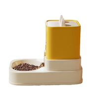 HKM-4613565 Automatic Cat Food and Water Dispenser with 4000ML Capacity in Cream Yellow
