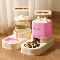 HKM-4613565 Automatic Cat Food and Water Dispenser with 4000ML Capacity in Cream Yellow