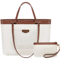 HKM-461395 Spacious 14 Inch PU Leather Briefcase for Women - Stylish Tote with Compartments for Office and School