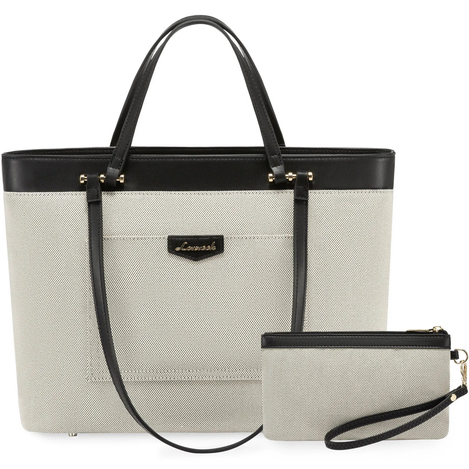 HKM-461395 Spacious 14 Inch PU Leather Briefcase for Women - Stylish Tote with Compartments for Office and School