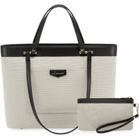 HKM-461395 Spacious 14 Inch PU Leather Briefcase for Women - Stylish Tote with Compartments for Office and School