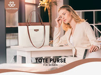 HKM-461395 Spacious 14 Inch PU Leather Briefcase for Women - Stylish Tote with Compartments for Office and School