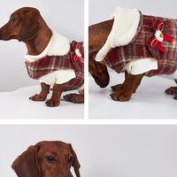 HKM-4614333 Christmas Plaid Dog Coats in Red and Green - European and American Style Pet Clothing