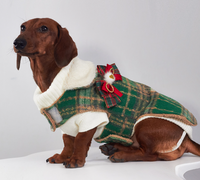 HKM-4614333 Christmas Plaid Dog Coats in Red and Green - European and American Style Pet Clothing