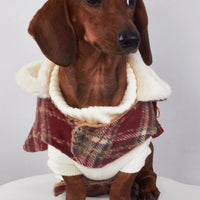 HKM-4614333 Christmas Plaid Dog Coats in Red and Green - European and American Style Pet Clothing