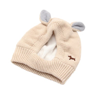 HKM-4614589 Knitted Rabbit Ear Hat for Pets - Available in Red, Gray, and Beige