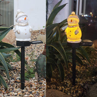 HKM-461459 Solar-Powered LED Snowman Garden Lamp - Outdoor Landscape Decoration for Christmas