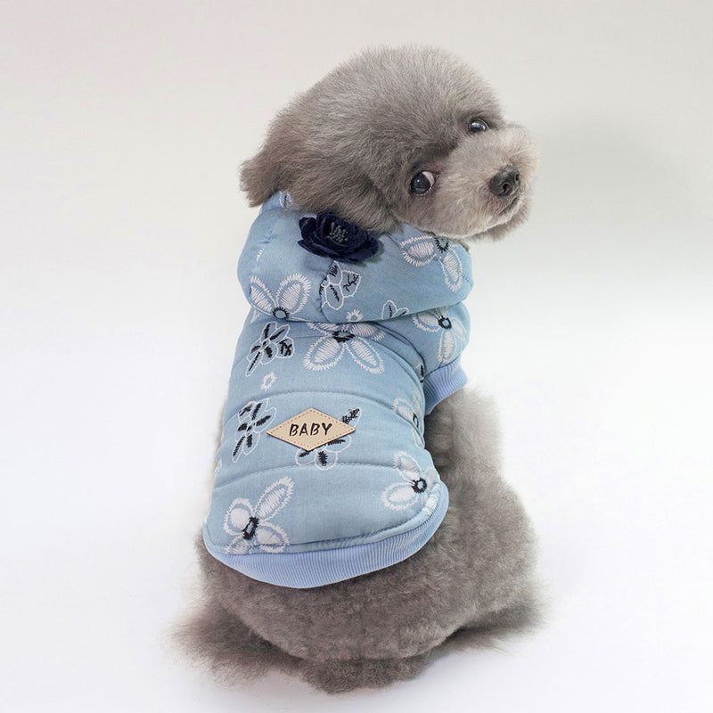 HKM-461459 Stylish Pet Denim Jacket in Dark Blue and Light Blue for Small to XXL Sizes