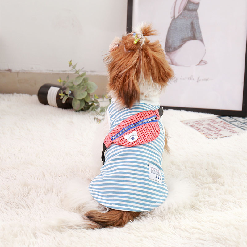 HKM-4615357 Small Pet Dog Backpack Vest - Adjustable Fit for Sizes S-XXXL, Yellow & Blue Options