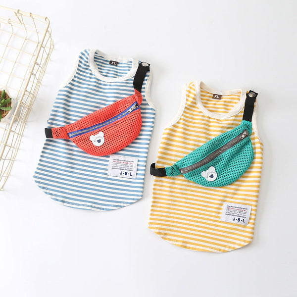 HKM-4615357 Small Pet Dog Backpack Vest - Adjustable Fit for Sizes S-XXXL, Yellow & Blue Options