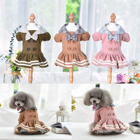 HKM-4616125 Autumn and Winter Pet Cotton Princess Dress with Skirt ¨C Available in Various Sizes