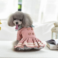 HKM-4616125 Autumn and Winter Pet Cotton Princess Dress with Skirt ¨C Available in Various Sizes
