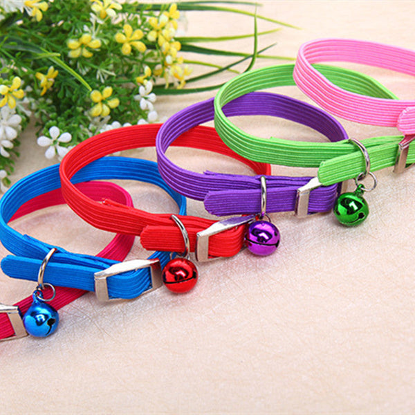 HKM-4617533 Fashionable Elastic Band Collar for Dogs and Cats with Bells, Mixed Color, 34.5*1CM