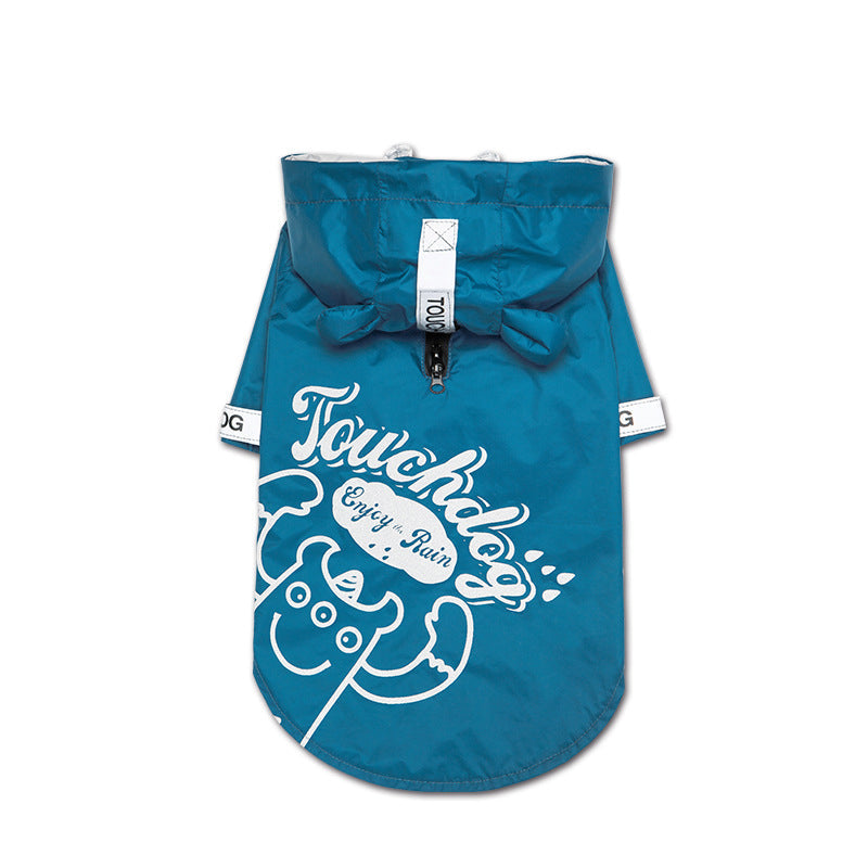 HKM-4617917 Waterproof Nylon Dog Raincoat for All Seasons - Casual Fit, Two Feet Size