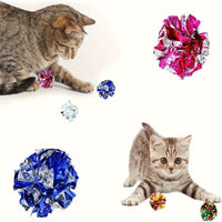 HKM-4618173 Colorful Grasping Cat Toy with Crinkly Paper Ball - 5-6cm