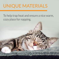 HKM-4619581 Warm Flannel Cat Nest with Automatic Heating - Indoor Pet Insulation Mat - Grey 75x50cm, 90x55cm, 105x70cm