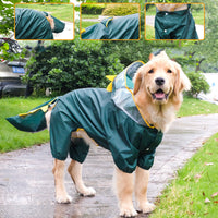 HKM-4619709 All-Weather Four-Legged Pet Raincoat in Dinosaur, Tiger, Bee, and Cow Designs