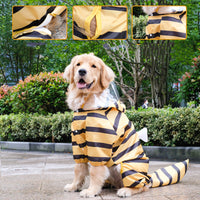 HKM-4619709 All-Weather Four-Legged Pet Raincoat in Dinosaur, Tiger, Bee, and Cow Designs