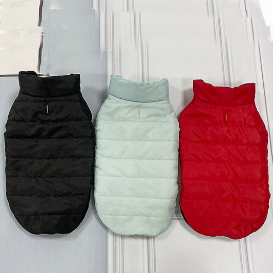 HKM-4619965 Waterproof Windproof Fleece-Lined Dog Vest in Red, Black, Light Blue, and Plaid - Sizes S to XXL