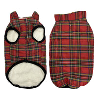 HKM-4619965 Waterproof Windproof Fleece-Lined Dog Vest in Red, Black, Light Blue, and Plaid - Sizes S to XXL