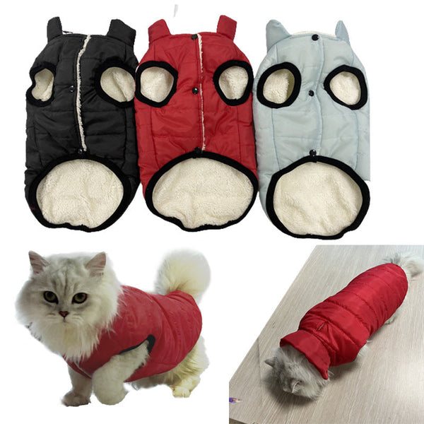 HKM-4619965 Waterproof Windproof Fleece-Lined Dog Vest in Red, Black, Light Blue, and Plaid - Sizes S to XXL