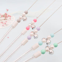HKM-4620349 Cat Teaser Wand with Rabbit Hair Ball, Candy Beads, and Bell - 40cm Long