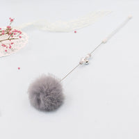 HKM-4620349 Cat Teaser Wand with Rabbit Hair Ball, Candy Beads, and Bell - 40cm Long