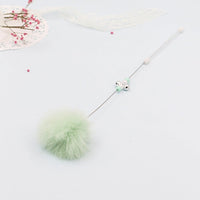 HKM-4620349 Cat Teaser Wand with Rabbit Hair Ball, Candy Beads, and Bell - 40cm Long
