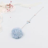 HKM-4620349 Cat Teaser Wand with Rabbit Hair Ball, Candy Beads, and Bell - 40cm Long