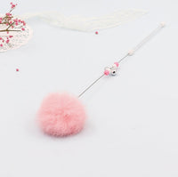 HKM-4620349 Cat Teaser Wand with Rabbit Hair Ball, Candy Beads, and Bell - 40cm Long