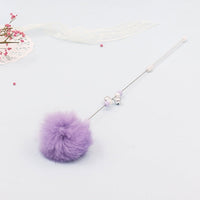 HKM-4620349 Cat Teaser Wand with Rabbit Hair Ball, Candy Beads, and Bell - 40cm Long