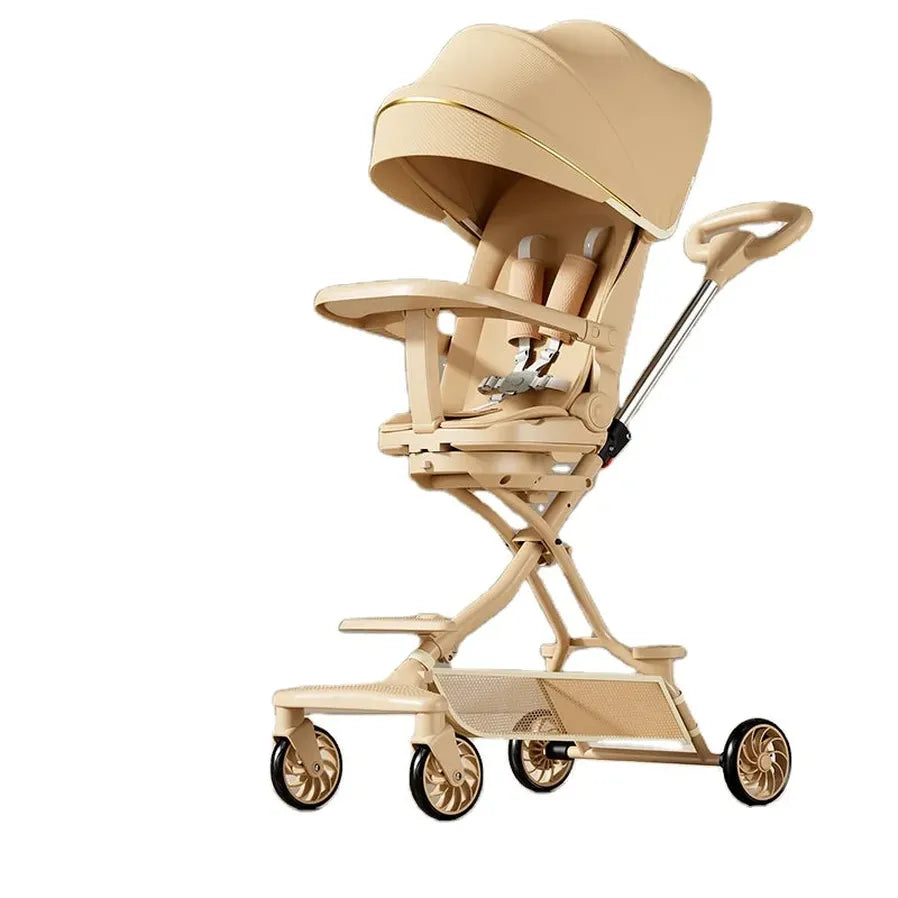 HKM-462035 Portable Foldable Reclining High Seat Baby Stroller Handcart for Children