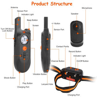 HKM-4620989 Rechargeable Dog Training Collar with 3 Training Modes, IP65 Waterproof, 984FT Range, Safety Lock, and Adjustable Correction Levels