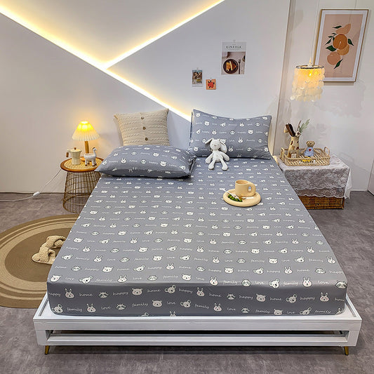 HKM-462163 Crystal Velvet Quilted Bed Cover with Lace - Geometric Pattern, 150X200-220 cm, Autumn/Winter Bedding