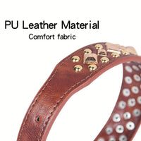 HKM-4623293 Stylish Rivet Leather Dog Collar for Small to Large Breeds