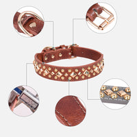 HKM-4623293 Stylish Rivet Leather Dog Collar for Small to Large Breeds